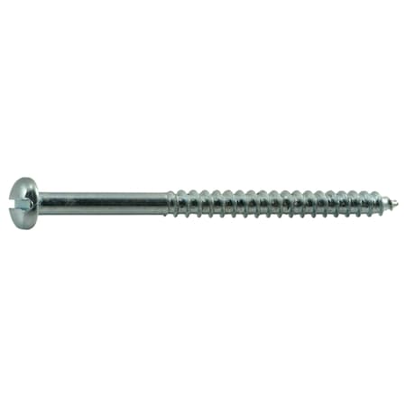 Midwest Fastener Wood Screw, #12, 3 in, Zinc Plated Steel Round Head Slotted Drive, 25 PK 61026
